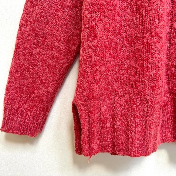 Vintage 90s Wool Blend Cable Knit Memphis Jones Pink Red Sweater, Size Large - Picture 5 of 12